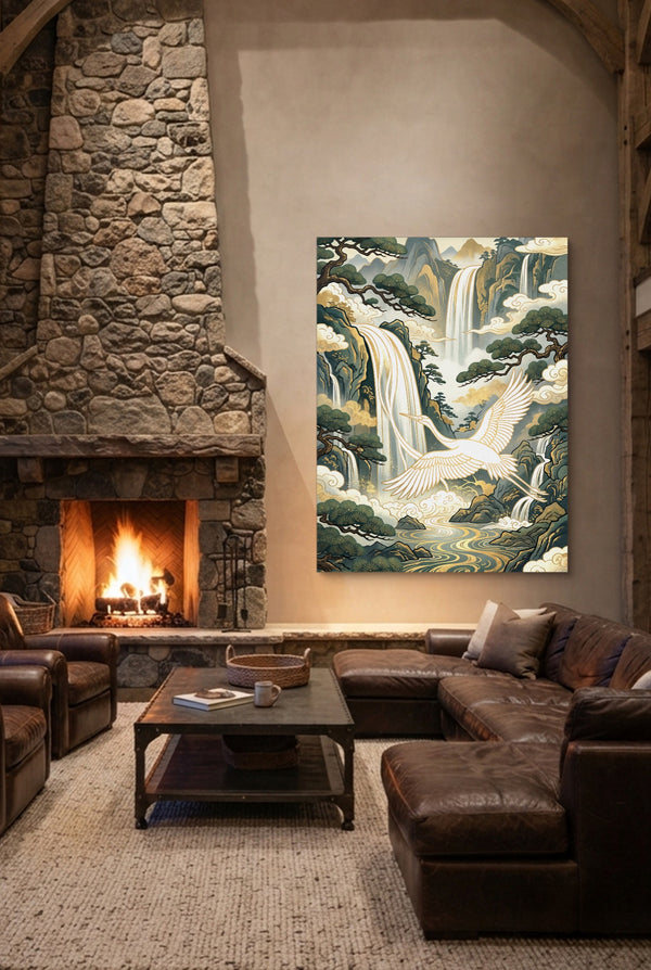 Crane Waterfall Pines in a room