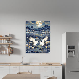 Cranes Dancing Moonlight — cranes dancing moonlight sq kitchen wall 1port flush print