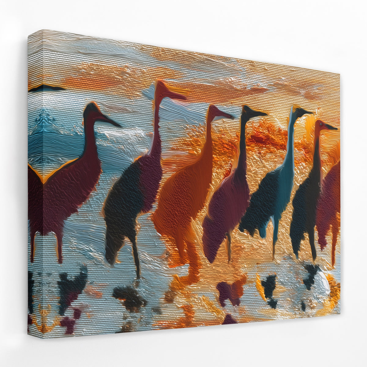 Cranes Golden Migration — Cranes Golden Migration Landscape   Side View   Mirror Wrap 139