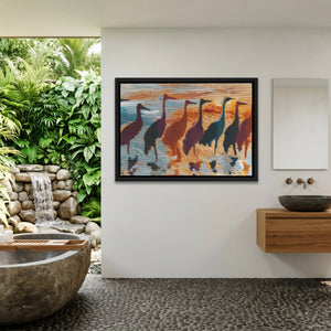 Cranes Golden Migration — Cranes Golden Migration Outdoor Bathroom Land 175