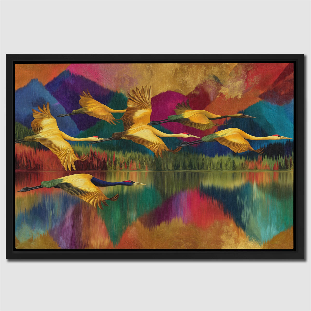 Cranes Mountain Reflection — Cranes Mountain Reflection Close Up Landscape 86