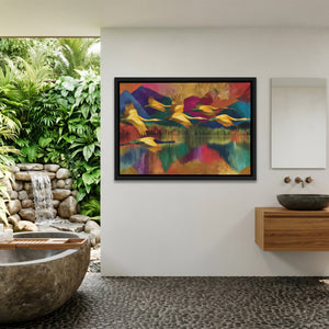 Cranes Mountain Reflection — Cranes Mountain Reflection Outdoor Bathroom Land 176