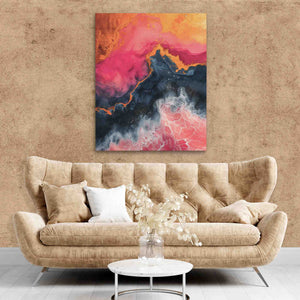 Crashing Pink Waves - Luxury Wall Art