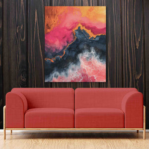 Crashing Pink Waves - Luxury Wall Art