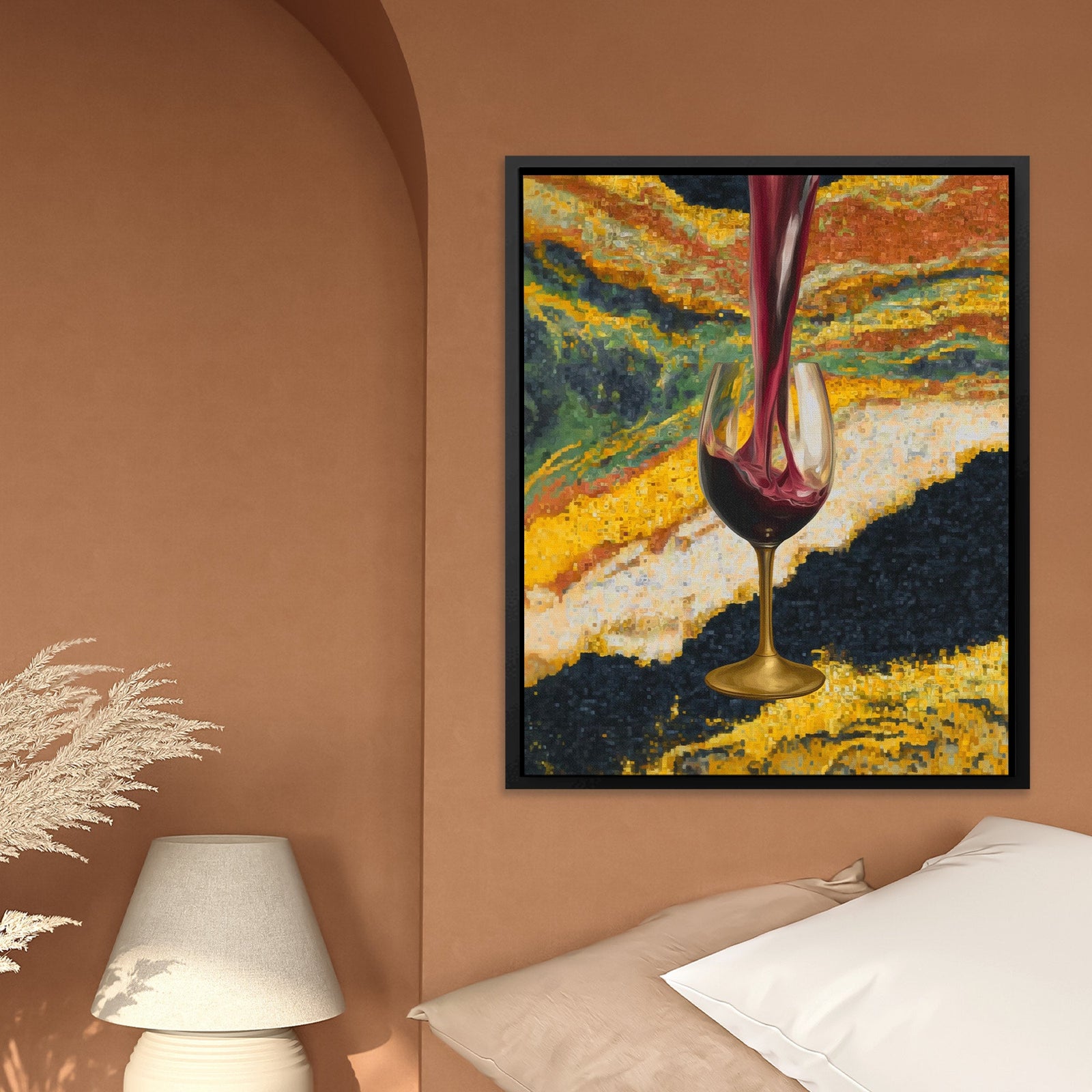 Crimson Pour Mosaic - Luxury Wall Art