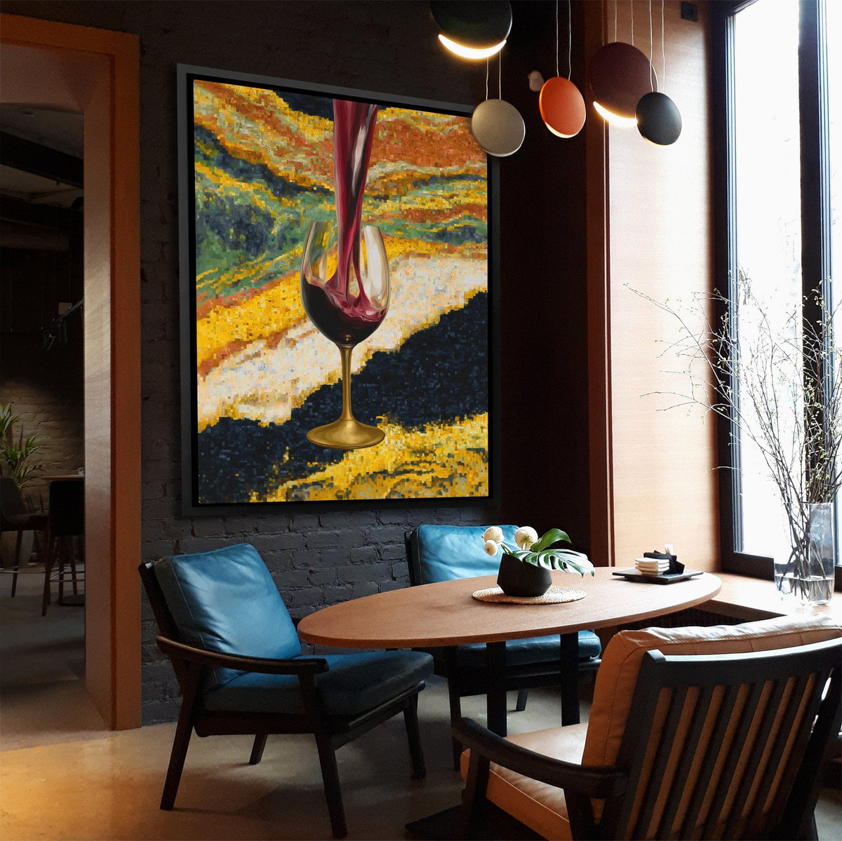 Crimson Pour Mosaic - Luxury Wall Art