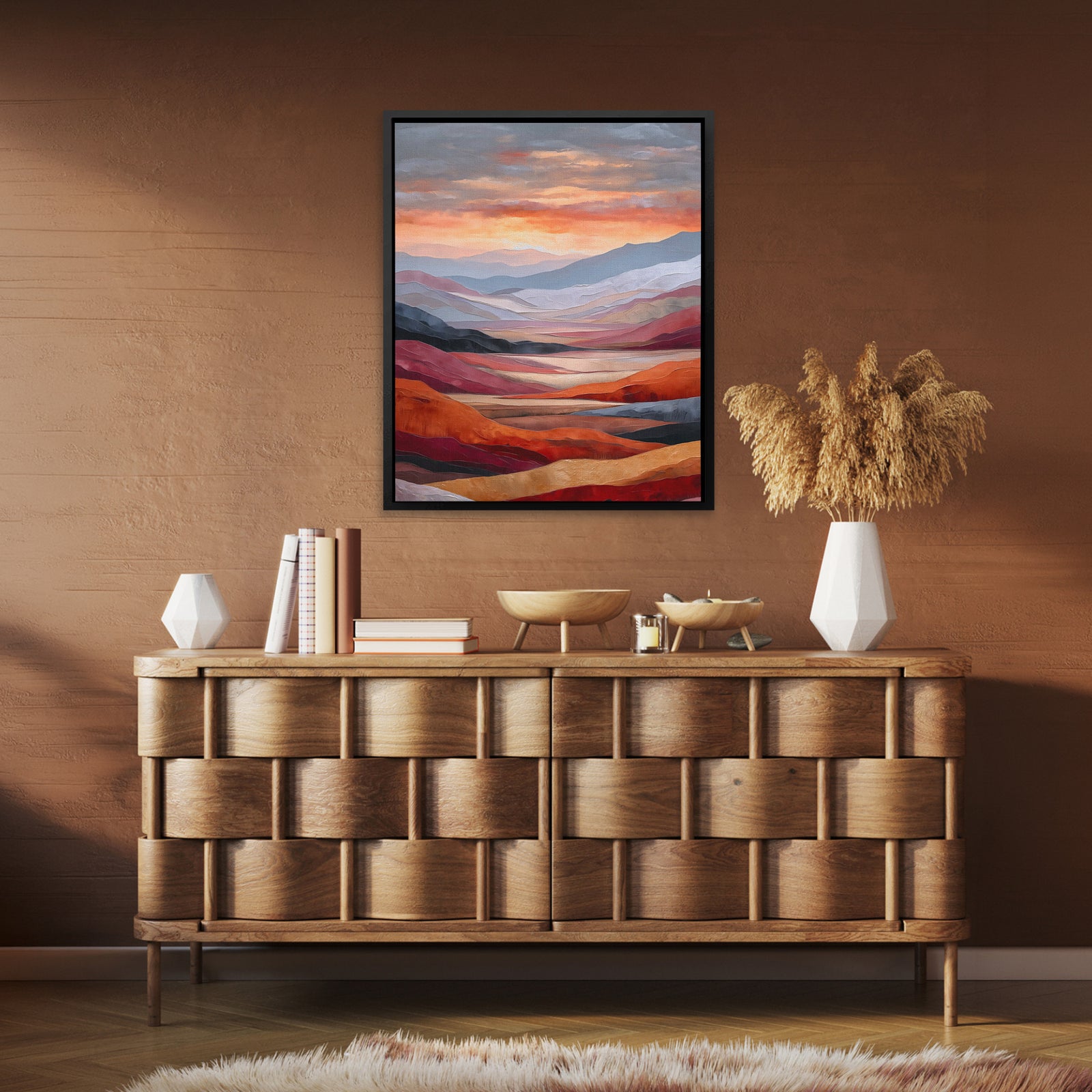 Crimson Ridges - Luxury Wall Art