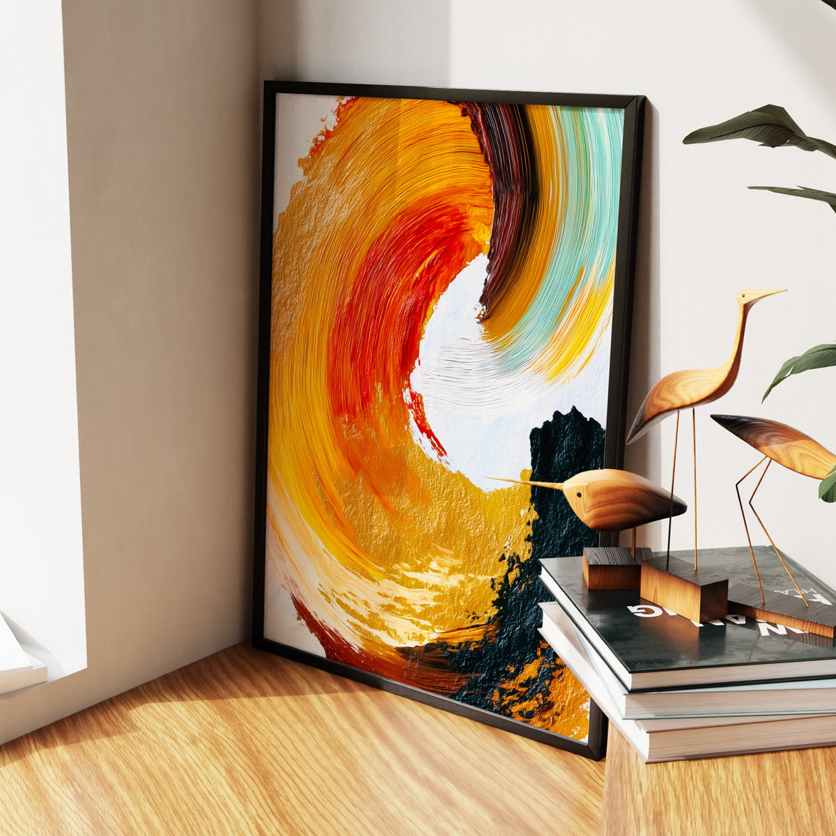 Crimson Spiral Calligraphy — Crimson Spiral Calligraphy New   Living Room Wall Apartment Zoom 192