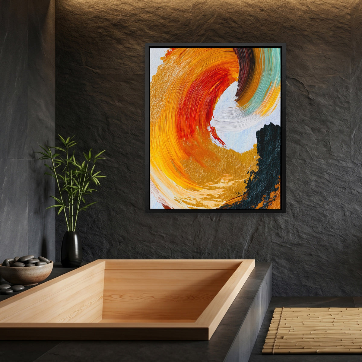 Crimson Spiral Calligraphy — Crimson Spiral Calligraphy Bamboo Bathroom Port 12