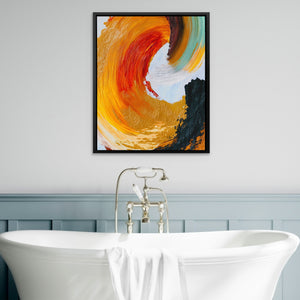 Crimson Spiral Calligraphy — Crimson Spiral Calligraphy Bathtub Wall Art 32