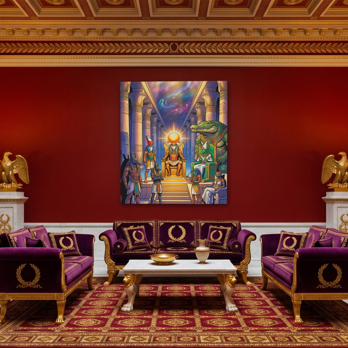 Crocodile Divine Assembly - Luxury Wall Art