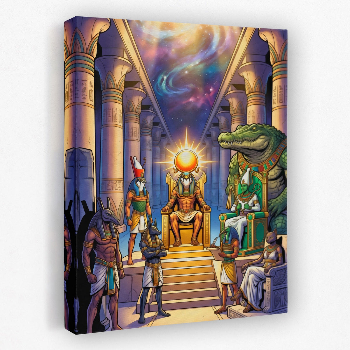 Crocodile Divine Assembly - Luxury Wall Art
