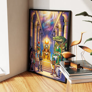 Crocodile Divine Assembly - Luxury Wall Art