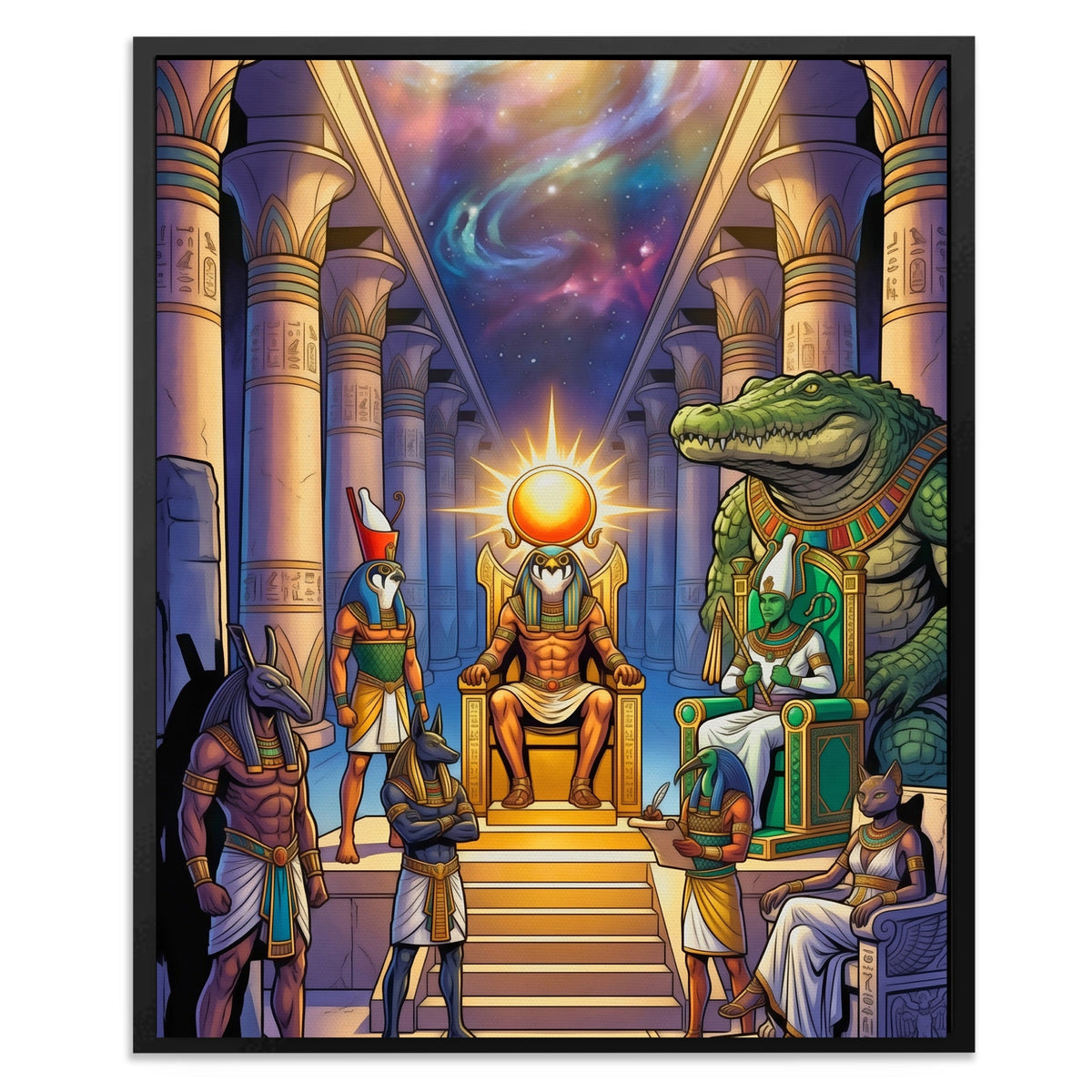 Crocodile Divine Assembly - Luxury Wall Art