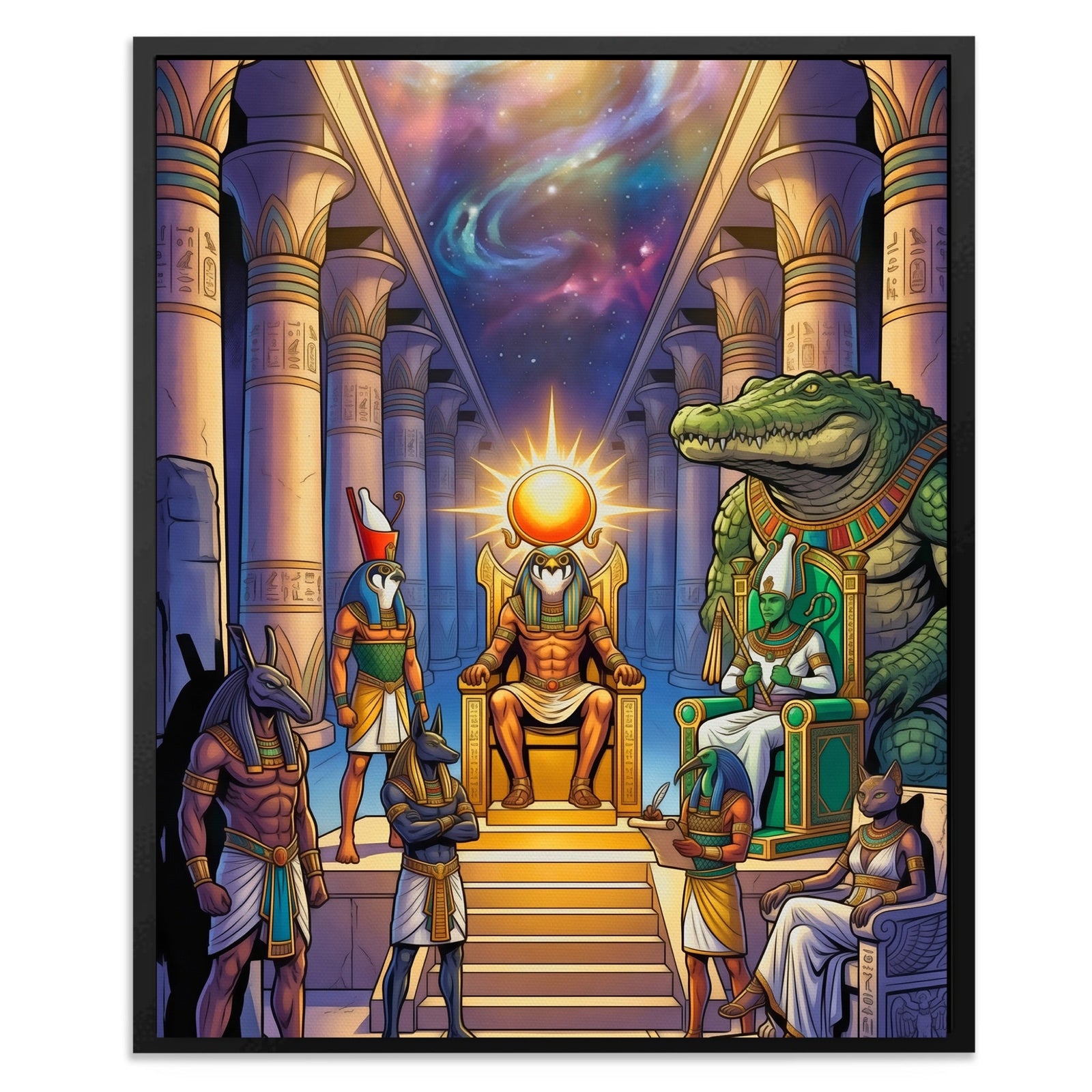 Crocodile Divine Assembly - Luxury Wall Art