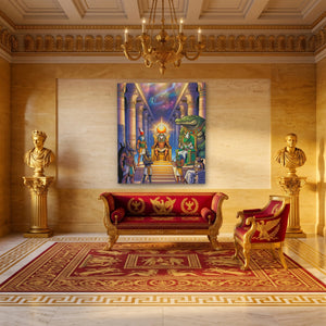 Crocodile Divine Assembly - Luxury Wall Art