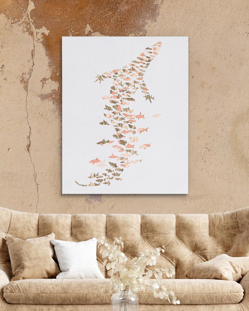 Crocodile in Ocean Forms - Luxury Wall Art