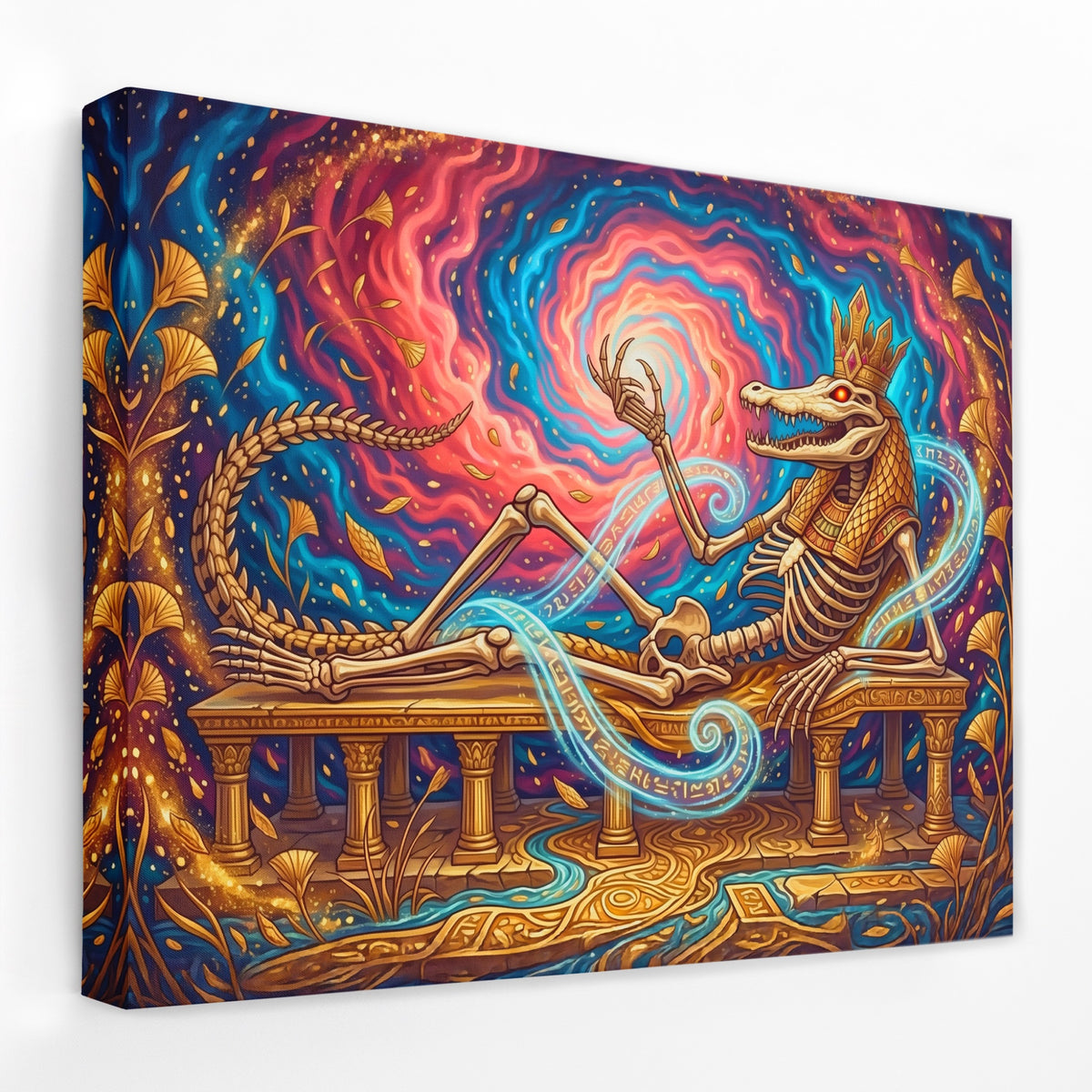 Crocodile Pharaoh Throne — Crocodile Pharaoh Throne Landscape   Side View   Mirror Wrap 67