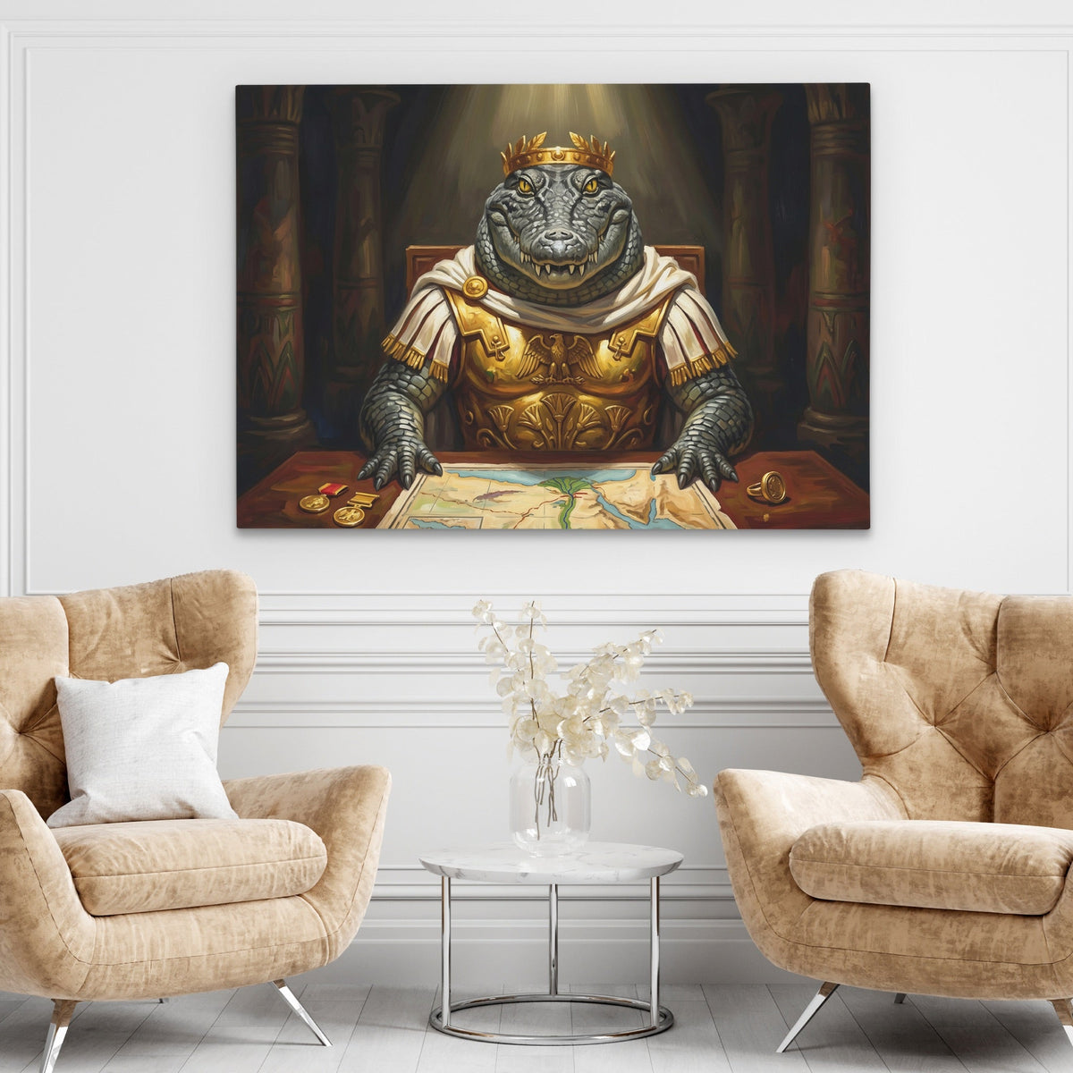Crocodile Royal Ruler - Luxury Wall Art