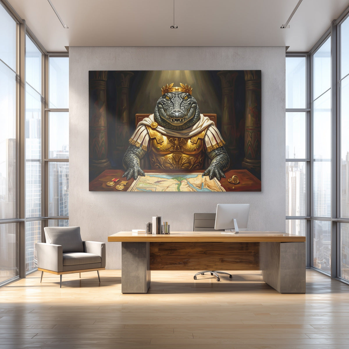 Crocodile Royal Ruler - Luxury Wall Art