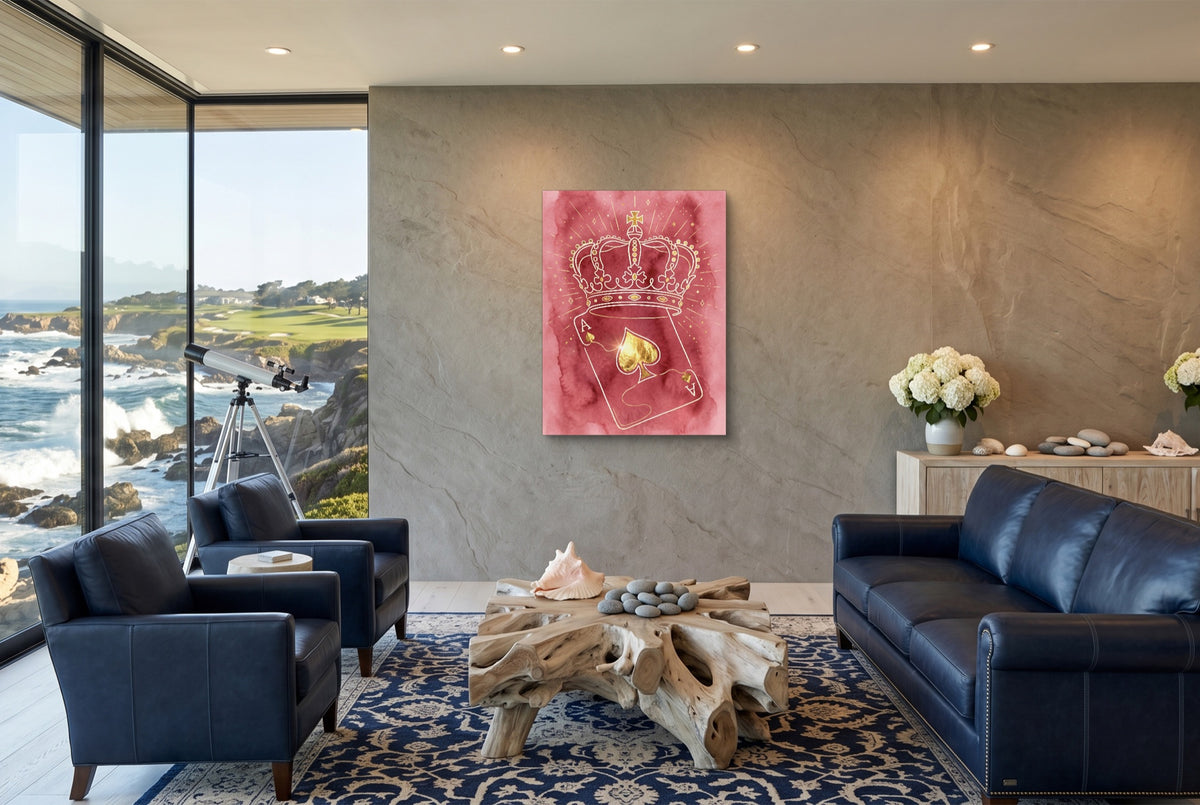 Crown Over Spades — crown over spades living room with ocean view 1port flush print