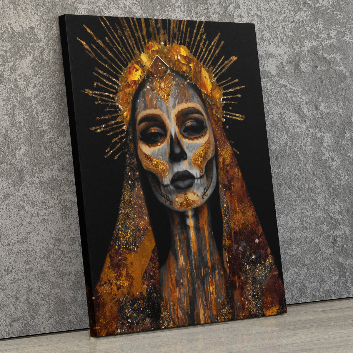 Crowned Calavera Portrait - Luxury Wall Art
