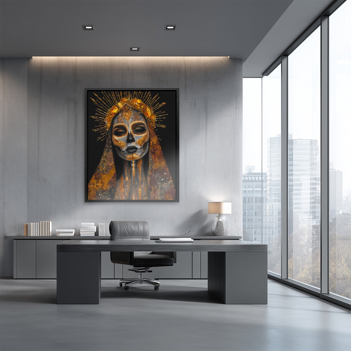 Crowned Calavera Portrait - Luxury Wall Art