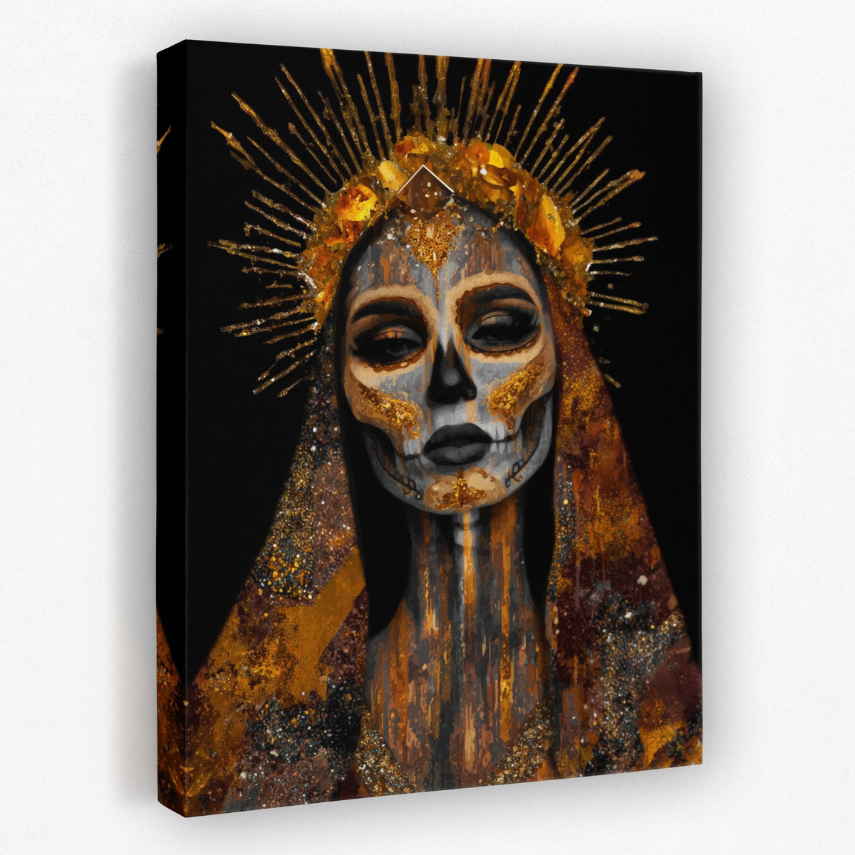 Crowned Calavera Portrait - Luxury Wall Art