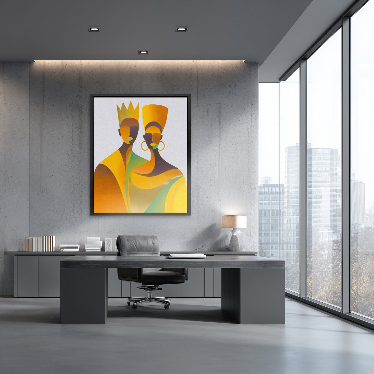 Crowned Golden Union - Luxury Wall Art