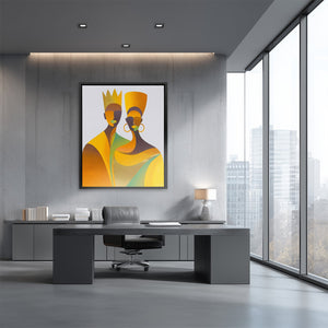 Crowned Golden Union - Luxury Wall Art