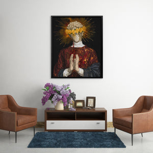 Crowned Prayer Statue - Luxury Wall Art