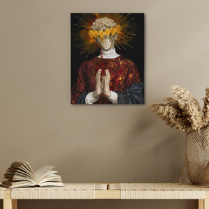 Crowned Prayer Statue - Luxury Wall Art