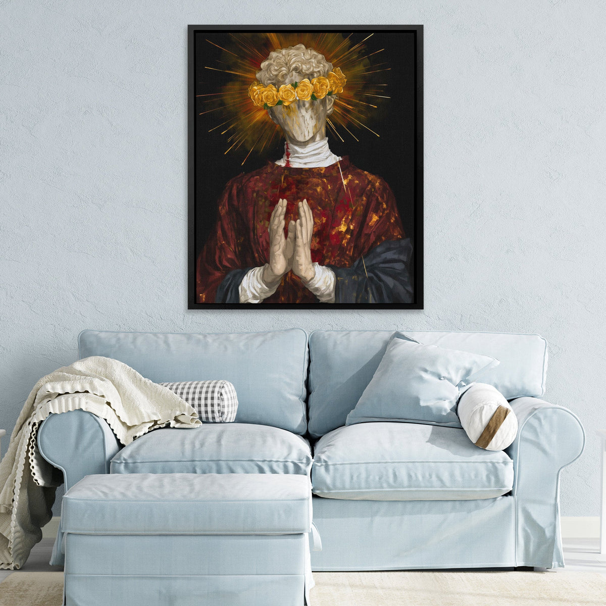 Crowned Prayer Statue - Luxury Wall Art