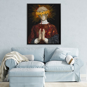 Crowned Prayer Statue - Luxury Wall Art