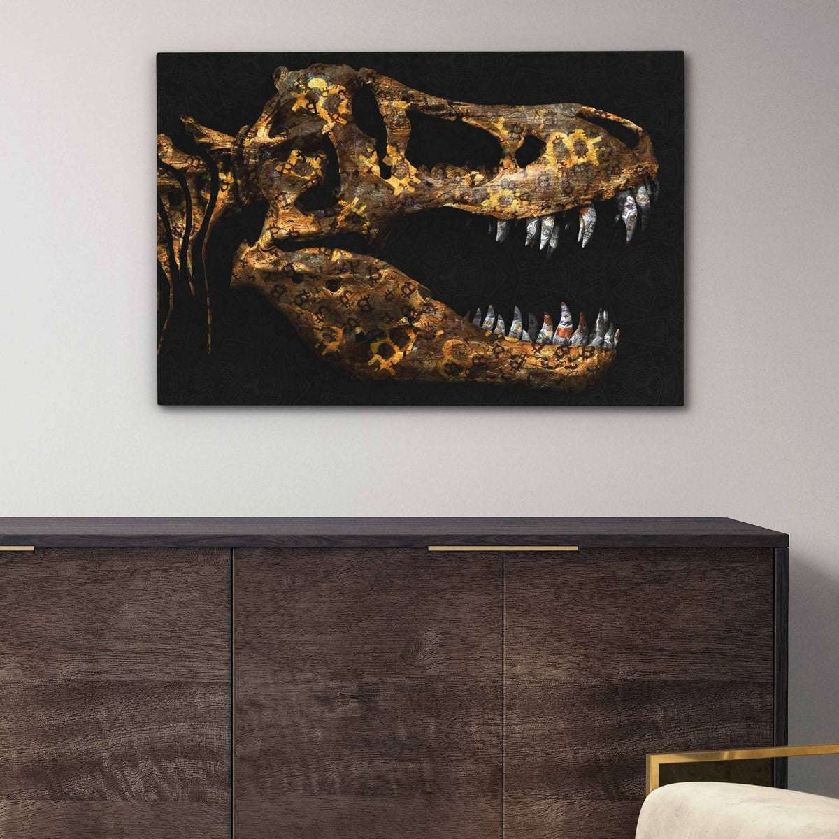 Crypto Dinosaur - Oversized Bitcoin Canvas Wall Art