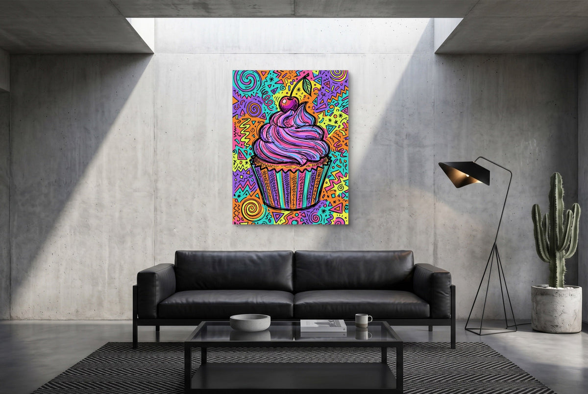Cupcake Cherry Swirl - Luxury Wall Art