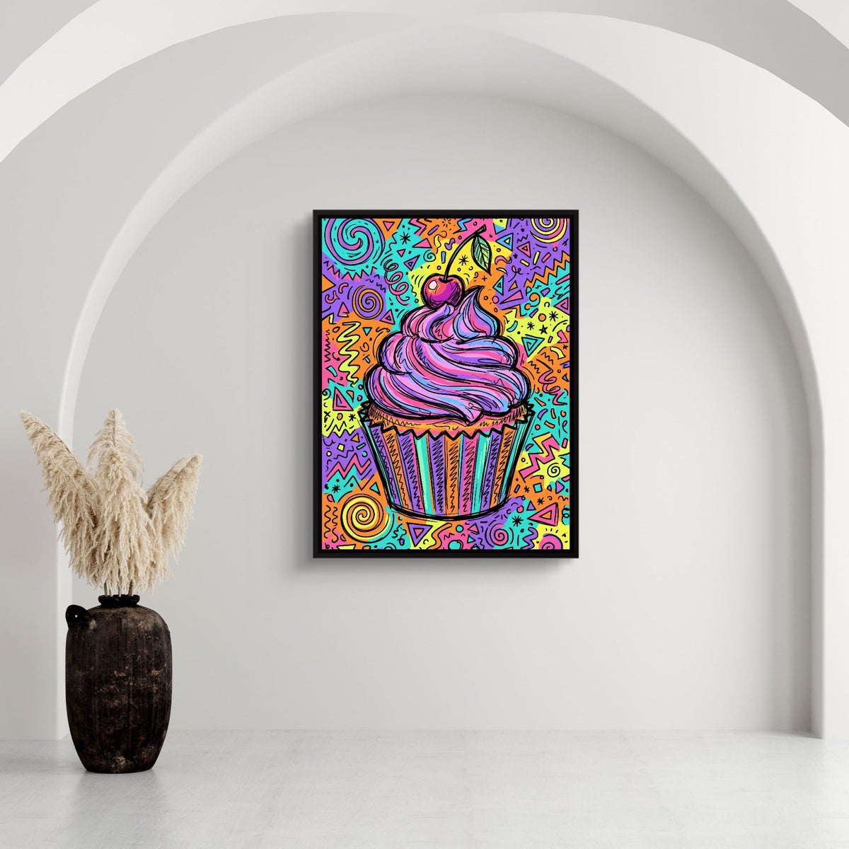 Cupcake Cherry Swirl - Luxury Wall Art
