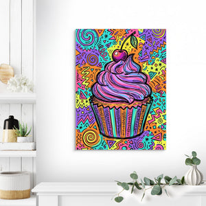 Cupcake Cherry Swirl - Luxury Wall Art