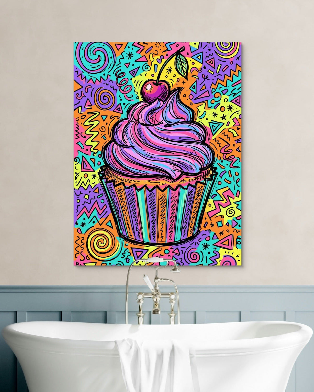 Cupcake Cherry Swirl - Luxury Wall Art