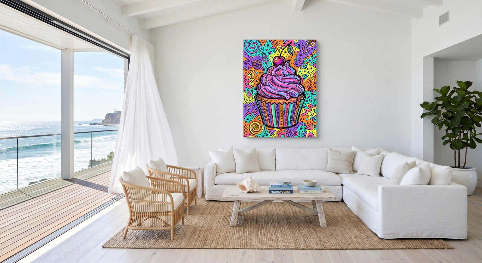 Cupcake Cherry Swirl - Luxury Wall Art