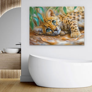 Curious Leopard Cub - Luxury Wall Art