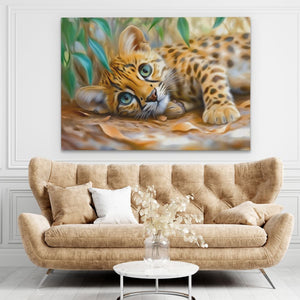 Curious Leopard Cub - Luxury Wall Art