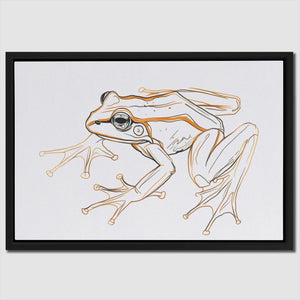 a drawing of a frog on a white background