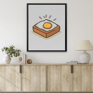 a picture of an egg in a toaster on a wall