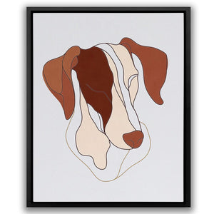 a picture of a brown and white dog