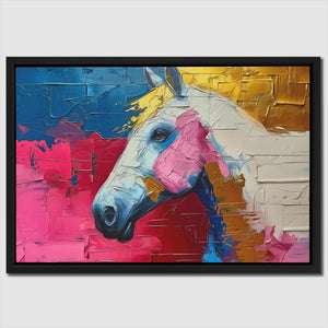 a painting of a horse on a wall