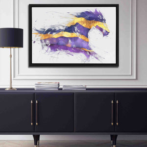 a picture of a horse in a room