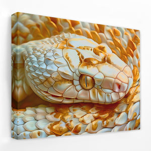 a close up of a snake's head on a white background