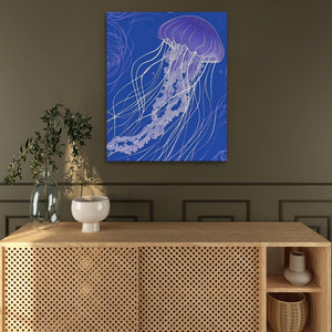 a painting of a jellyfish on a wall