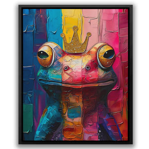 a painting of a frog with a crown on it's head